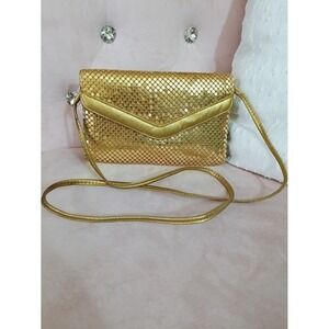 Mesh Crossbody Bag Womens Small Gold Fair Envelope Vintage Glam